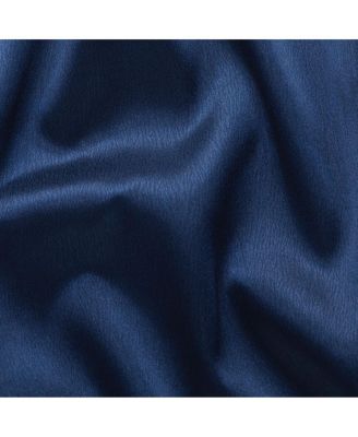 Ultra Lux Faux Silk Regency Crinkle Rod Pocket Semi Sheer Single Curtain Panel - 52 in. W x 84 in. L, Navy