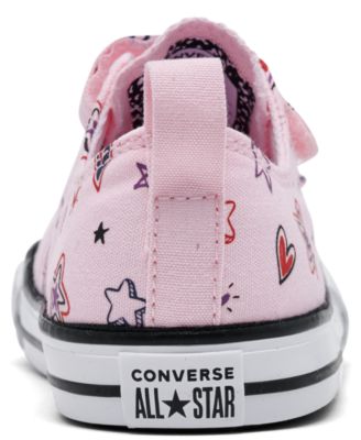Toddler Girls Chuck Taylor All Star Doodles 2V Stay-Put Closure Strap Low Top Casual Sneakers from Finish Line