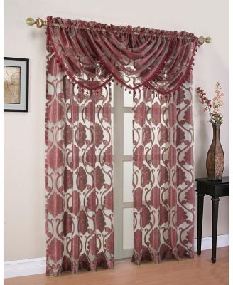 Organza Sheer Milawi Complete 5 Piece Window Curtain Set