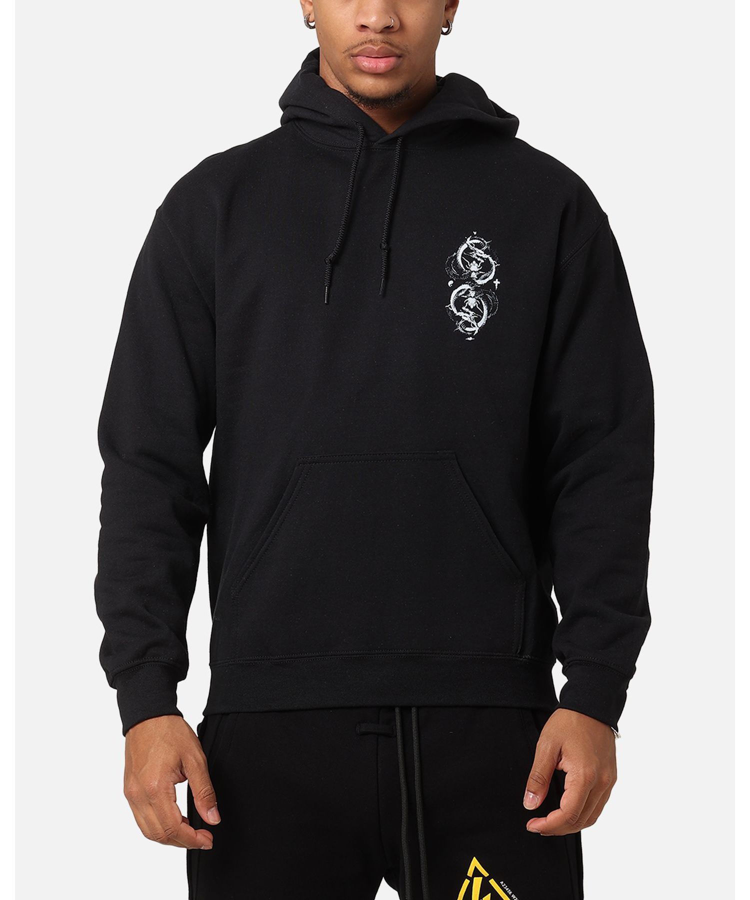 Men's Double Dragon Hoodie, Large, Black