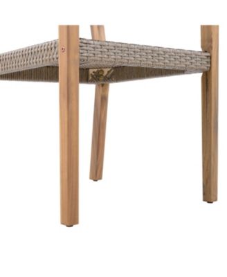 Teak Acacia & Wicker Outdoor Dining Chairs (Set of 2)