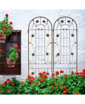 2 Pack Metal Garden Trellis 86.7" Climbing Plant Support