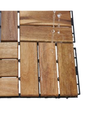 Acacia Deck Tiles Checker 12"x12" Yellow 30-Pack