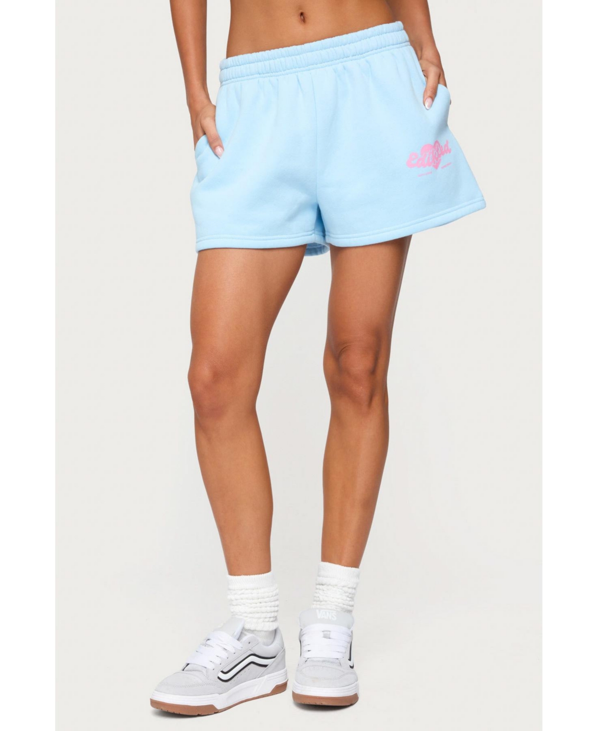 Womens We'Re Edikted Sweat Shorts - Light-blue