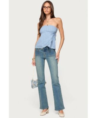 Women's Narnie Striped Strapless Wrap Top