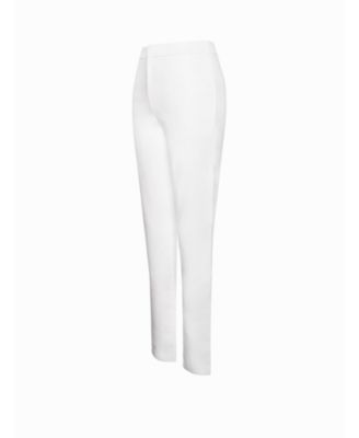 Women Vayla White Skinny Fit Crepe Trousers
