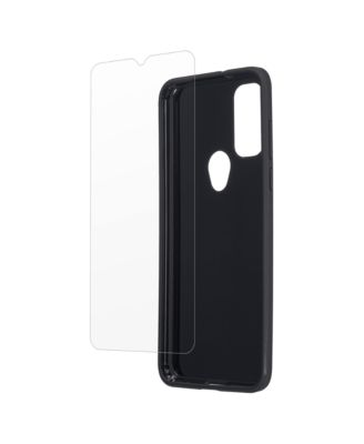 Protection Pack Tough Case and Glass Screen Protector for Motorola Moto G Pure-Black