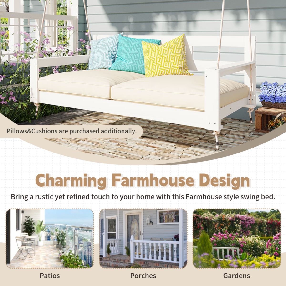 Streamdale Furniture Twin Porch Swing Daybed Frame