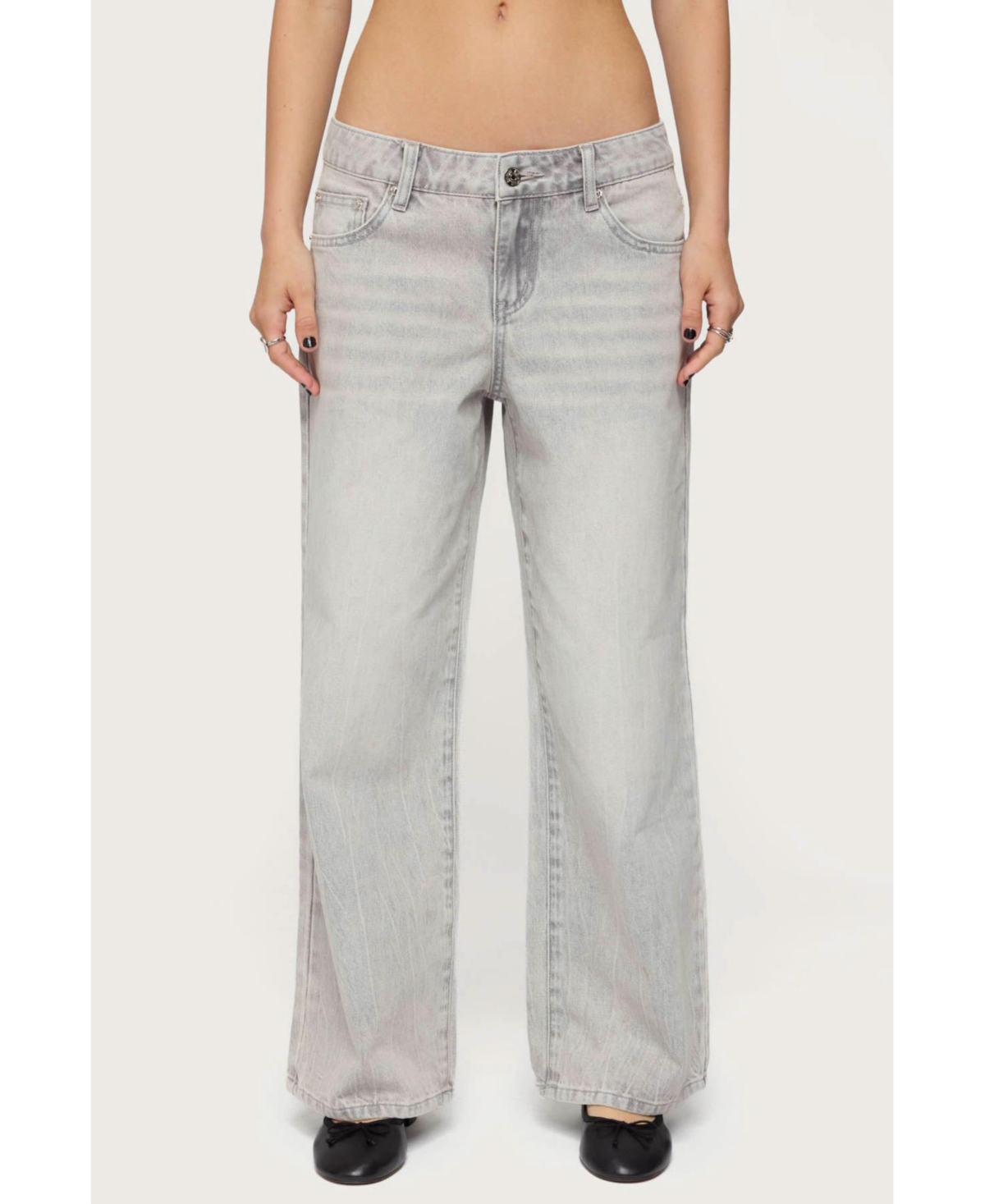 Women's Magda Low Rise Acid Wash Jeans - Gray-washed