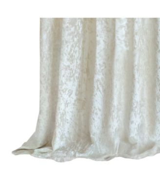 Park Avenue 2 Piece Criss-Cross Tab Top Velvet Window Curtain Panels - 84 in. Long - Creamy White
