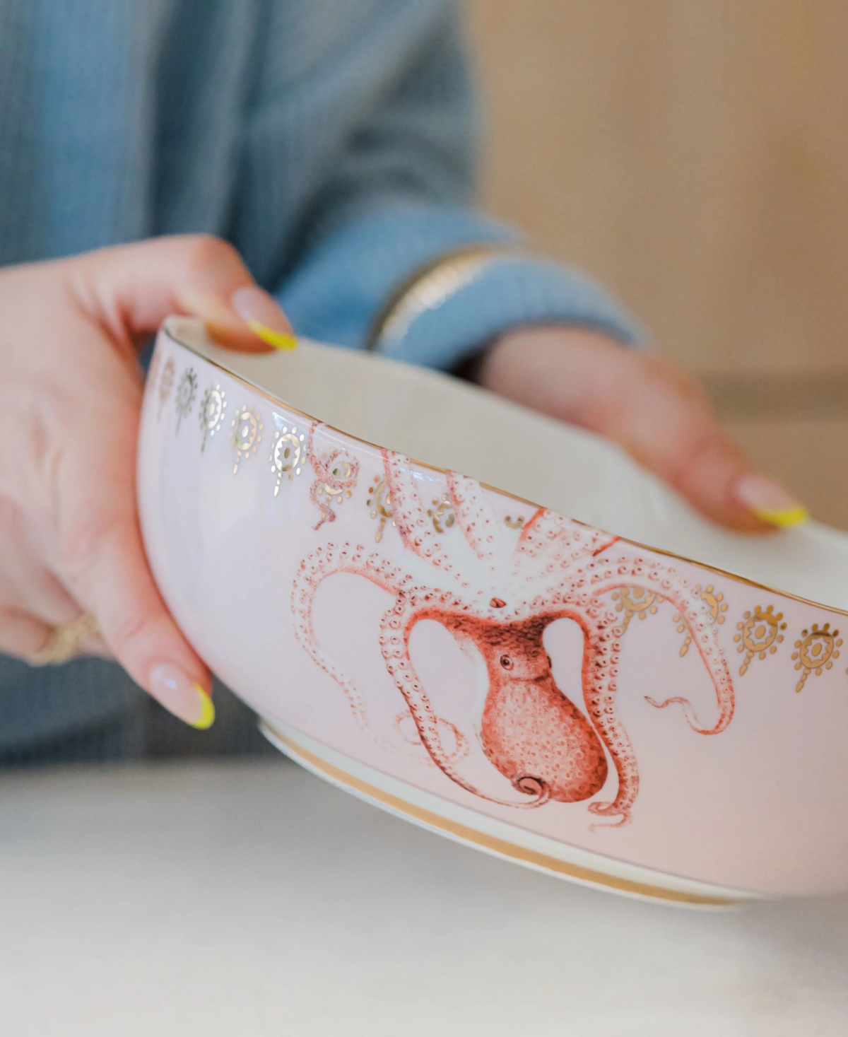 Yvonne Ellen Octopus Serving Bowl In Multi