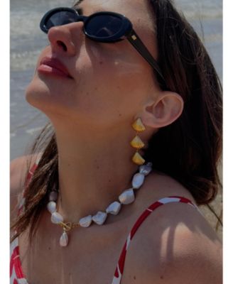 Liv Necklace pearl 18k gold plated on stainless steel