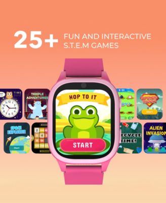 4 Kids Pink Leather Silicone Strap Smartwatch, 49mm