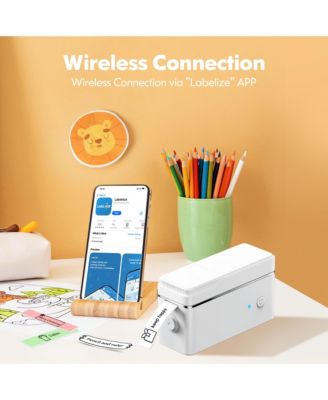 P31-S Portable Bluetooth Label Maker with tape. Features multiple templates for home, office & storage organization. White
