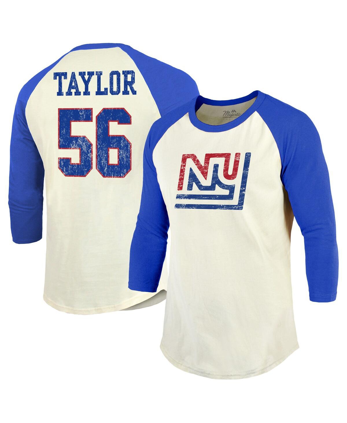 Threads Men's Lawrence Taylor Cream/Red New York Giants Retired Player Name Number 3/4 Raglan Sleeve T-Shirt - Cream, Red