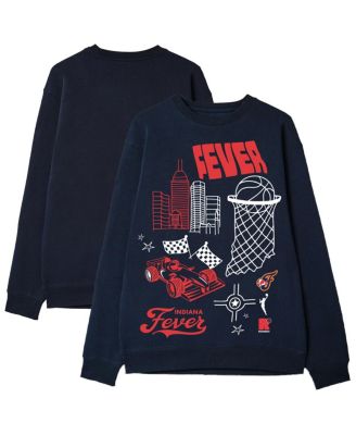 Round21 - Men's and Women's Navy Indiana Fever Wallpaper Pullover Sweatshirt
