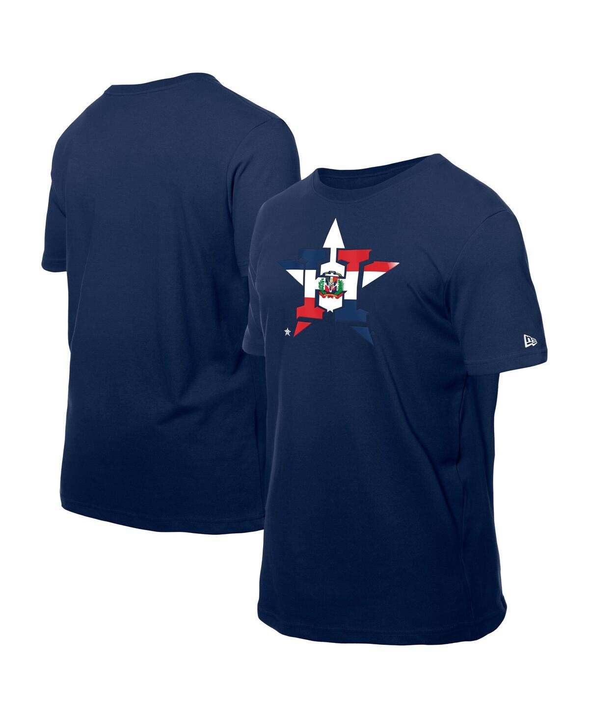 Men's Navy Houston Astros Dominican Republic Flag Logo T-Shirt - Navy