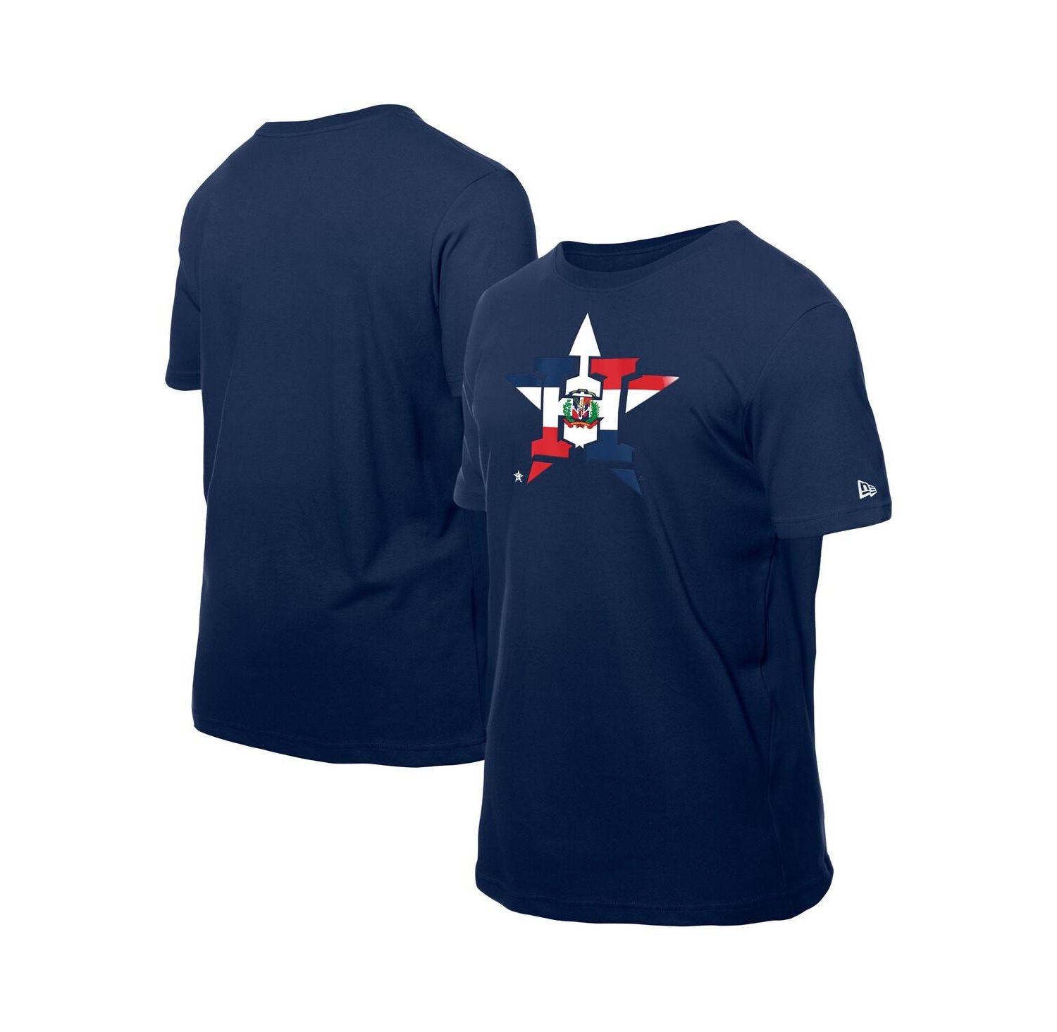 Men's Navy Houston Astros Dominican Republic Flag Logo T-Shirt