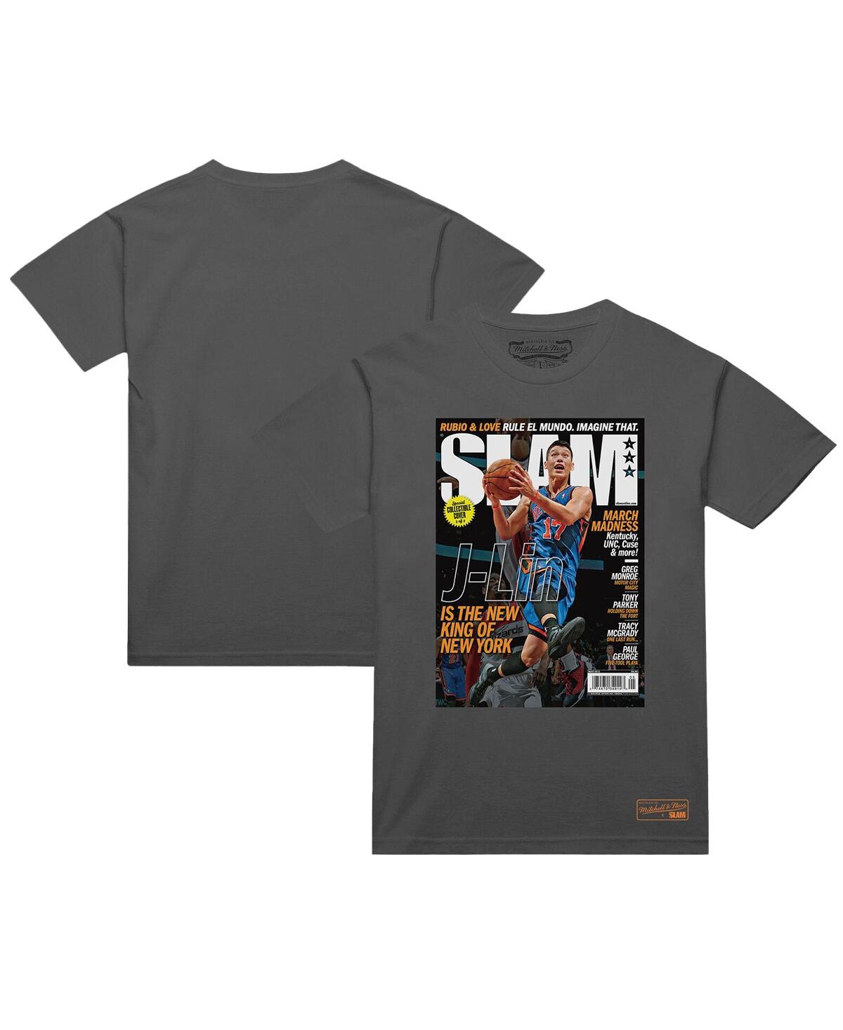 Men's Jeremy Lin Gray New York Knicks Nba Slam Cover T-Shirt - Gray