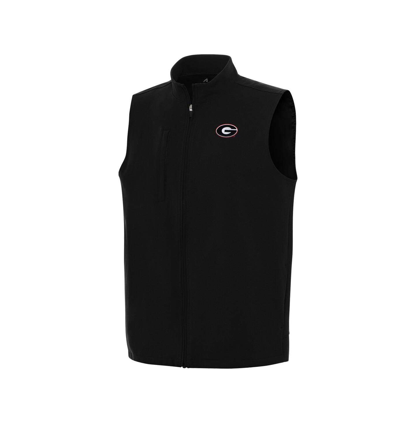 Мужской жилет Antigua Black Georgia Bulldogs Regard Full-Zip Vest — фото 3