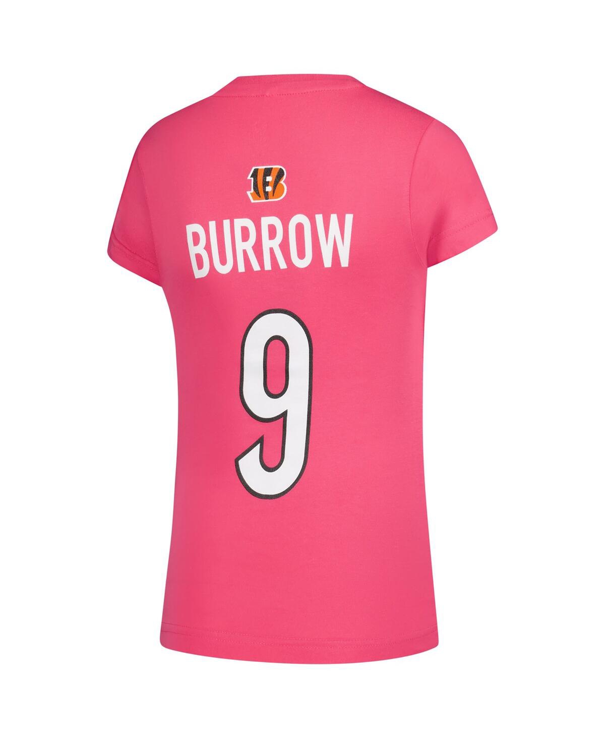Nike Big Girls Joe Burrow Pink Cincinnati Bengals Player Name Number T-shirt In Pink
