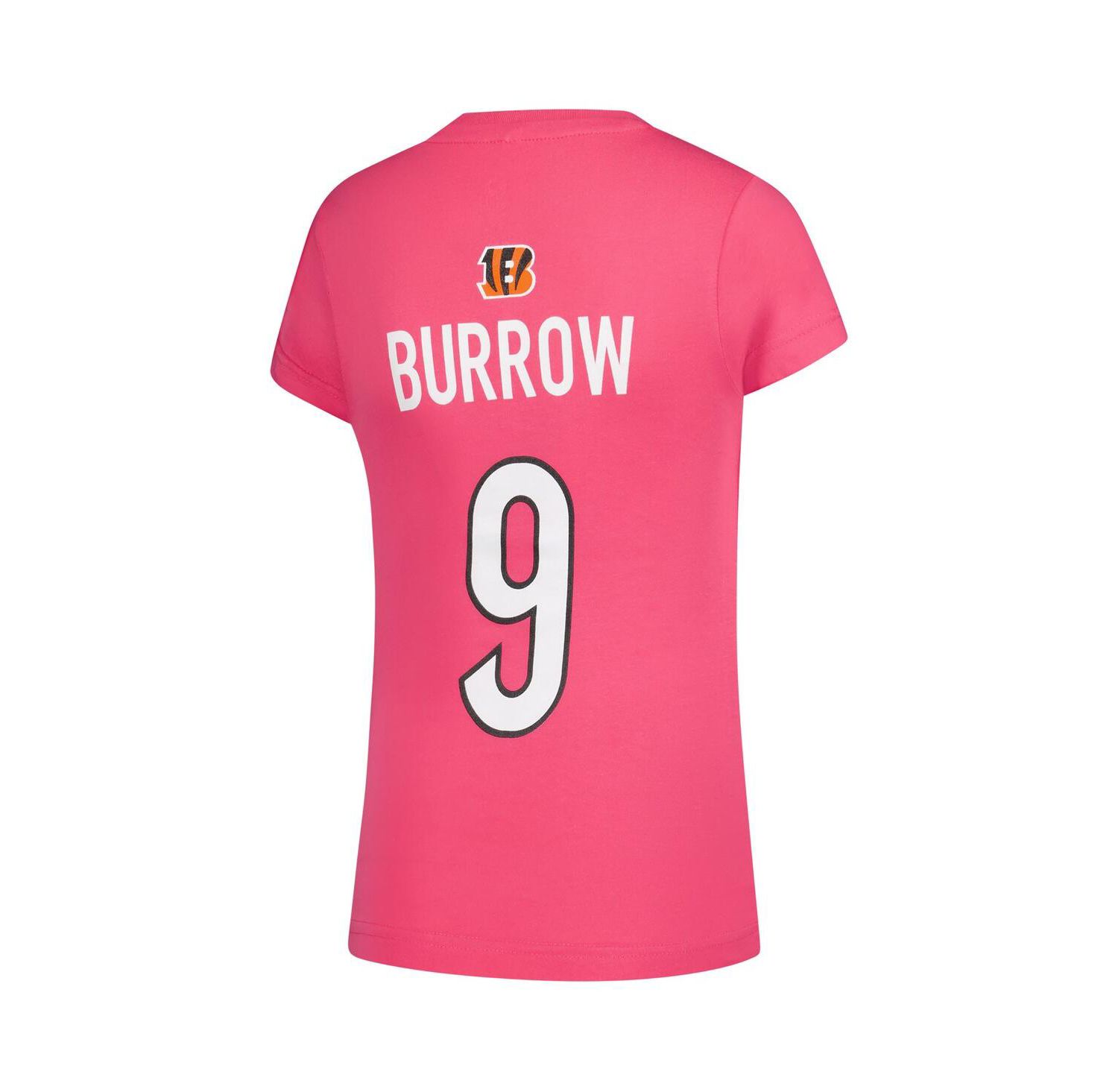 Big Girls Joe Burrow Pink Cincinnati Bengals Player Name & Number T-Shirt