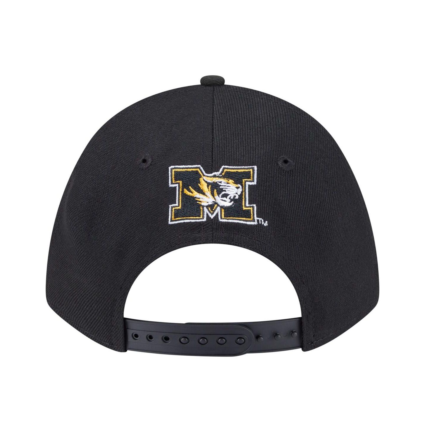 Мужская кепка New Era Black Missouri Tigers Team Collective 9FORTY M-Crown Adjustable Hat — фото 2