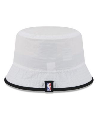 Men's White/Black Miami Heat 2025 NBA Draft Nylon Bucket Hat