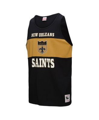Men's Black New Orleans Saints Retro Color Block Tank Top