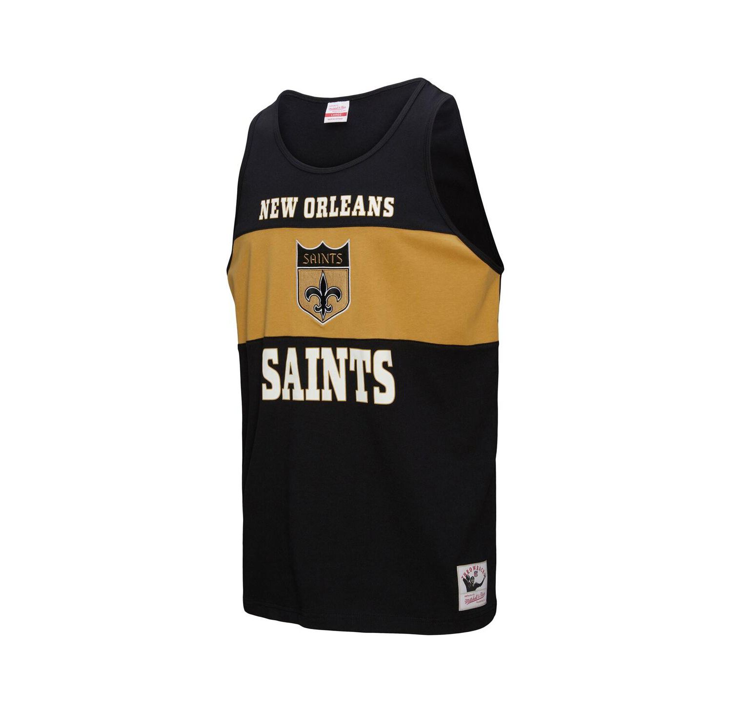 Men's Black New Orleans Saints Retro Color Block Tank Top