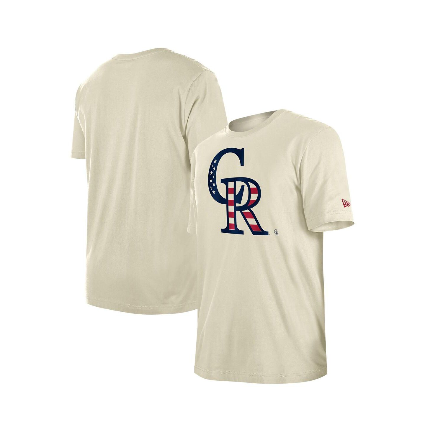 Мужская футболка New Era Cream Colorado Rockies Americana Flag Fill — фото 1