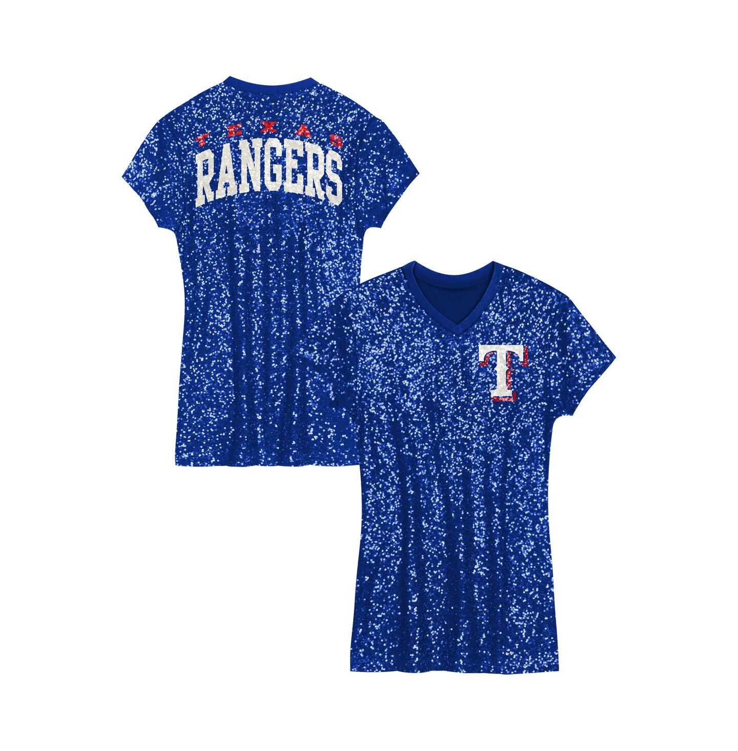 Платье Outerstuff Royal Texas Rangers Sequin V-Neck Dress для девочек — фото 1