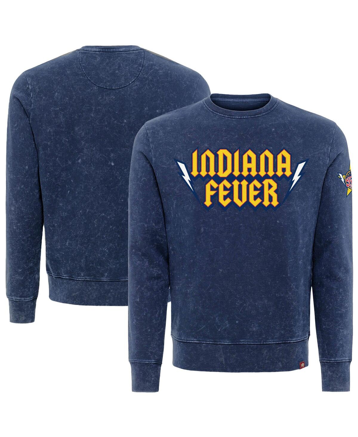 Men's and Women's Navy Indiana Fever Rock Roll Collection Freddy Mineral Wash Pullover Sweatshirt - Navy