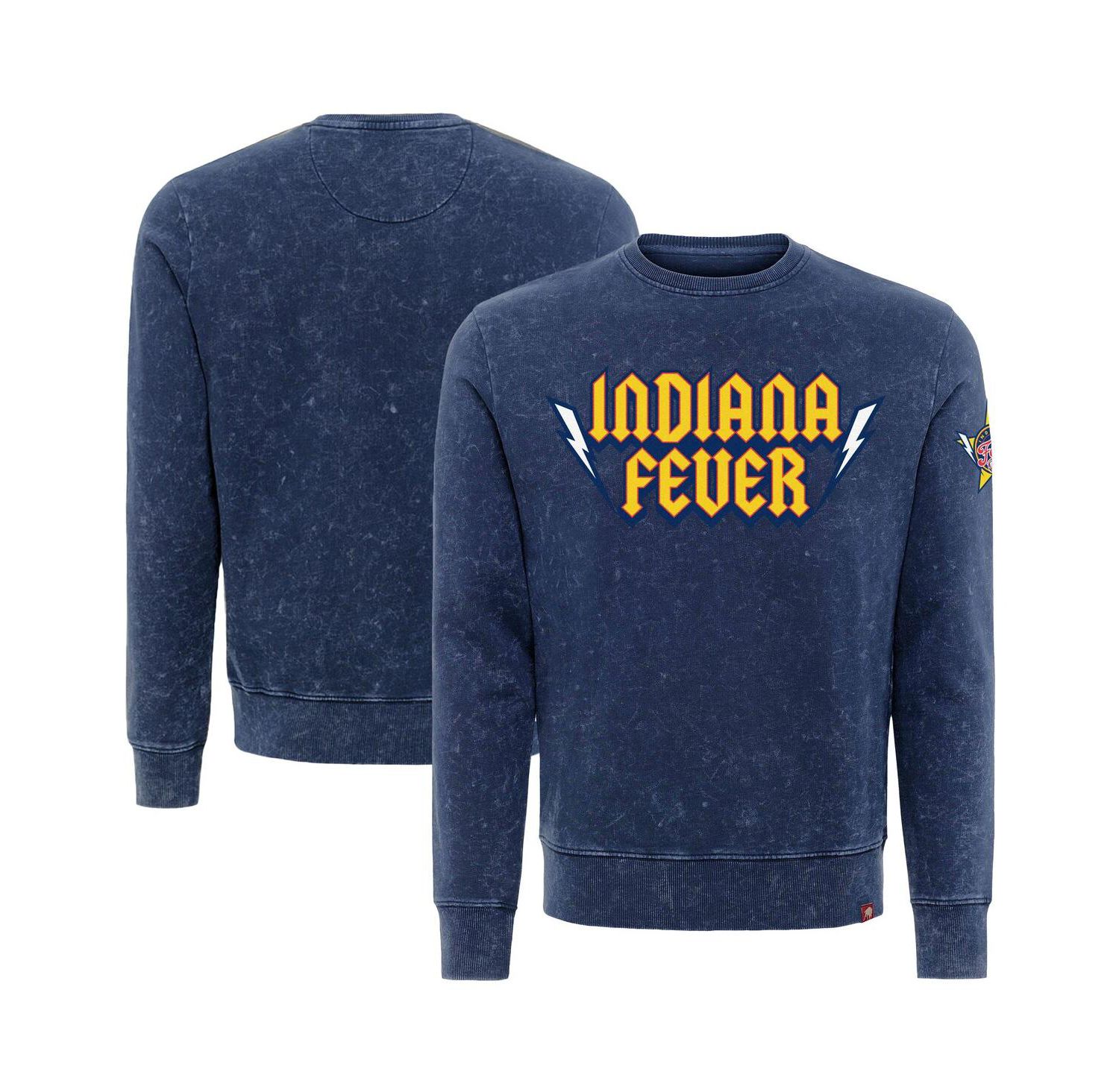 Men's and Women's Navy Indiana Fever Rock Roll Collection Freddy Mineral Wash Pullover Sweatshirt