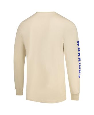 Men's and Women's Cream Golden State Warriors Wales Heavyweight Pocket Long Sleeve T-Shirt