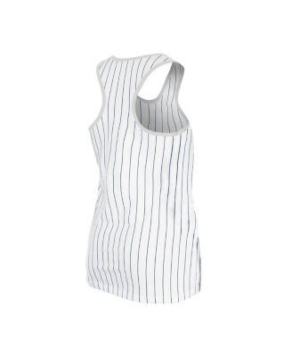 Women's&nbsp;White Chicago Cubs Gameday Pinstripe Tank Top