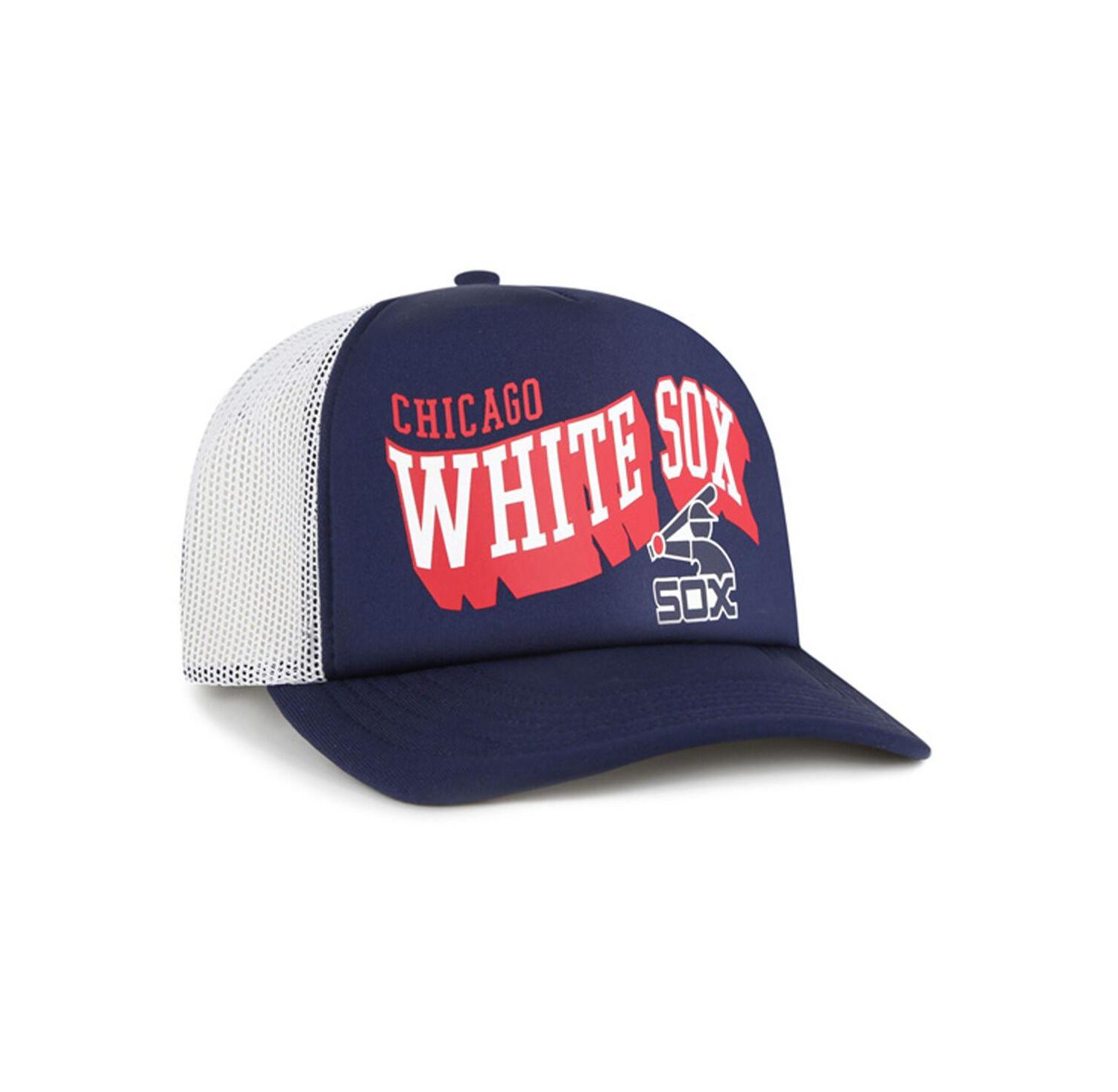 Men's Navy Chicago White Sox Meander Foam Trucker Snapback Hat