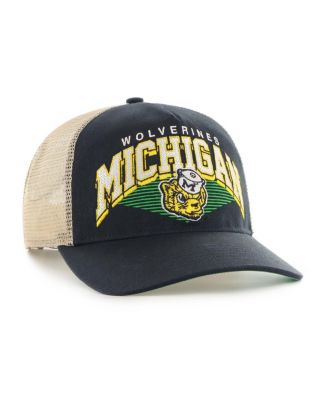 Men's Navy Michigan Wolverines Pomona Mesh Hitch Adjustable Trucker Hat