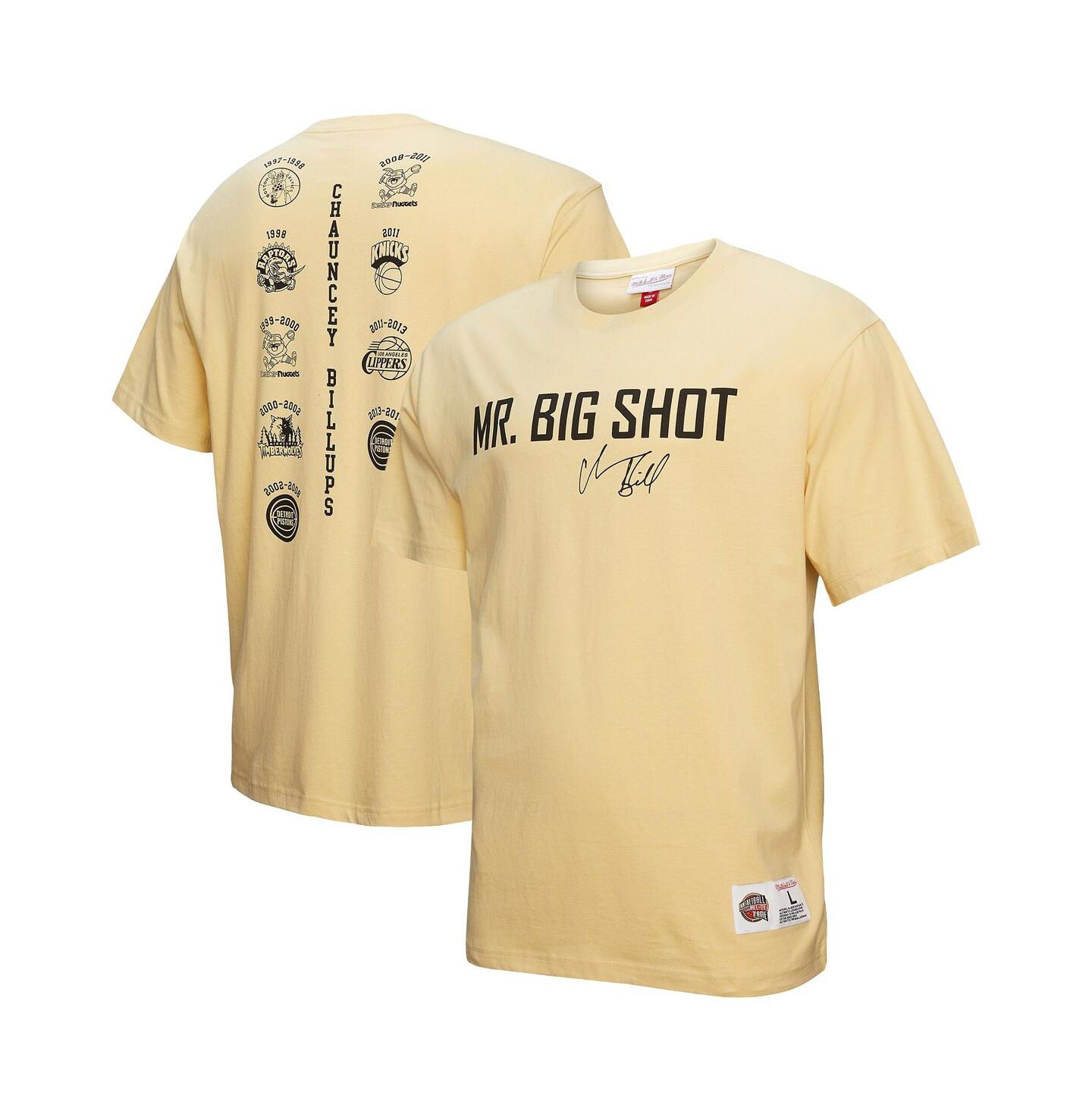 Мужская футболка Mitchell & Ness Chauncey Billups Cream Detroit Pistons Premium — фото 1