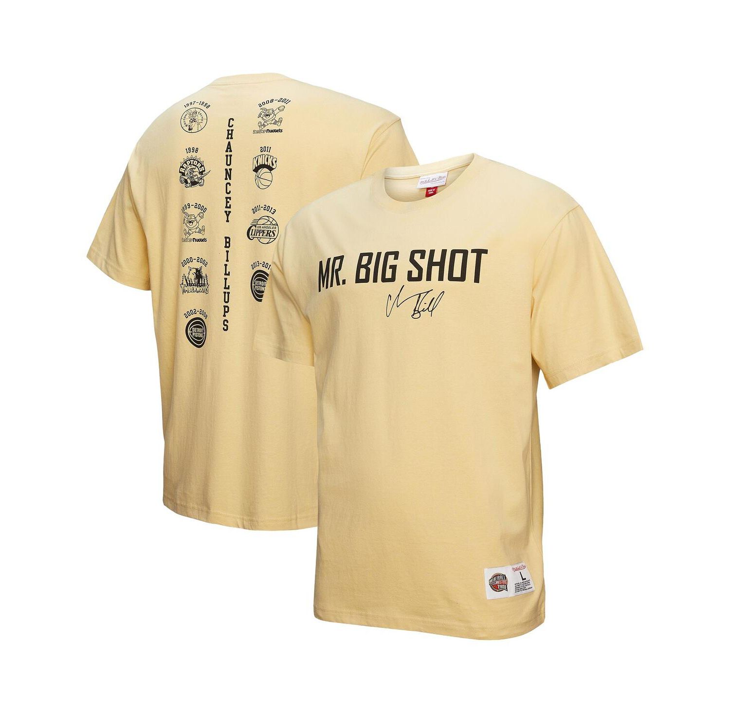 Men's Chauncey Billups Cream Detroit Pistons Premium T-Shirt