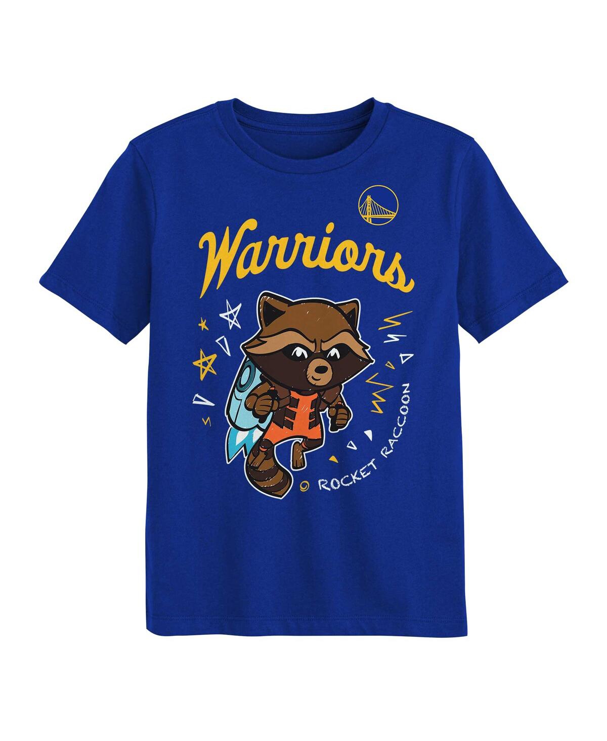 Outerstuff Preschool Golden State Warriors 2-piece Guardians Of The Galaxy T-shirt Set In Blue