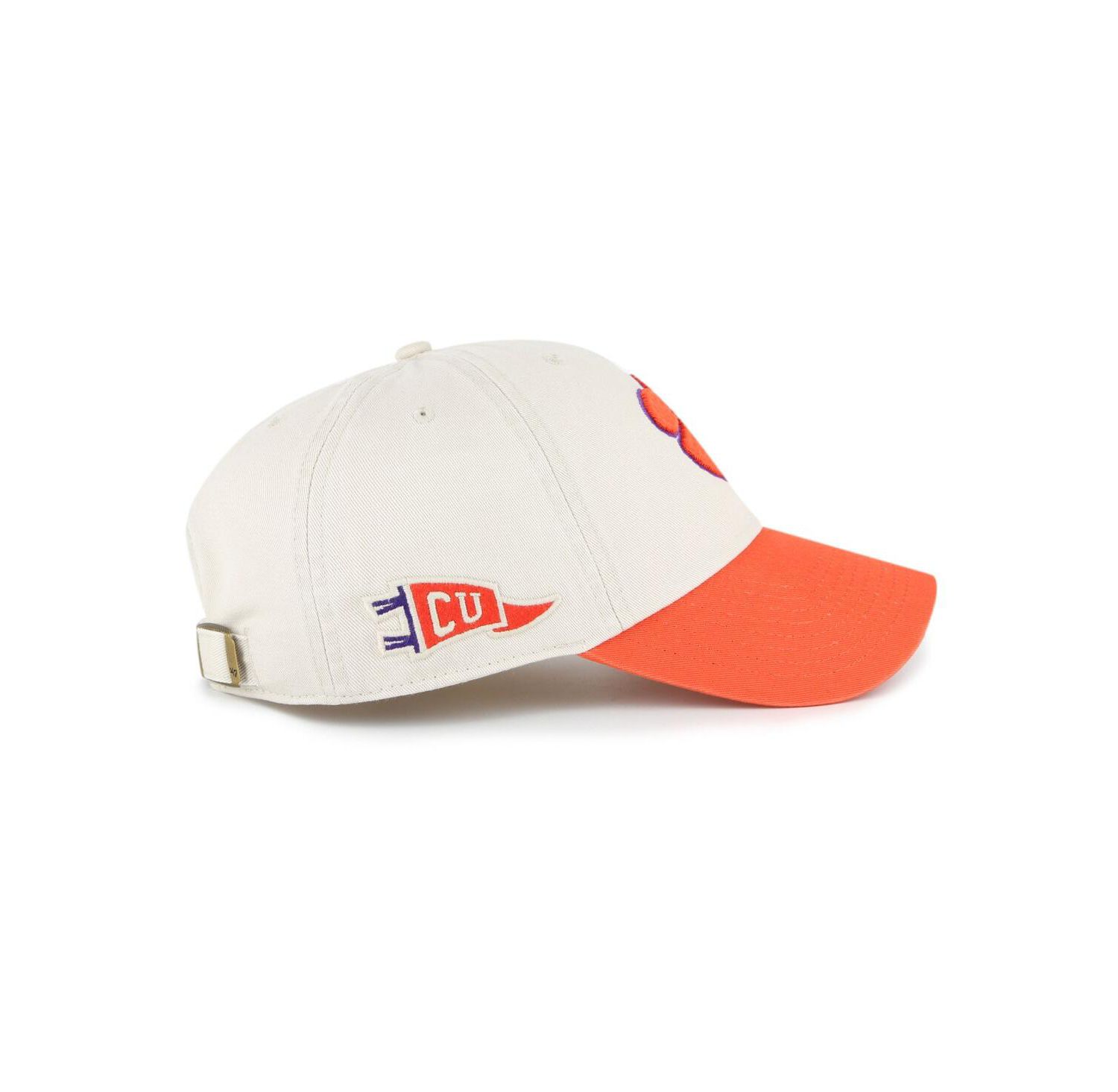 Men's Cream Clemson Tigers Grand Stand Clean Up Adjustable Hat