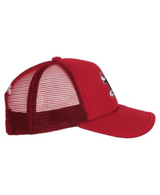 Big Boys and Girls Red Chicago Bulls Core Evergreen Trucker Adjustable Hat