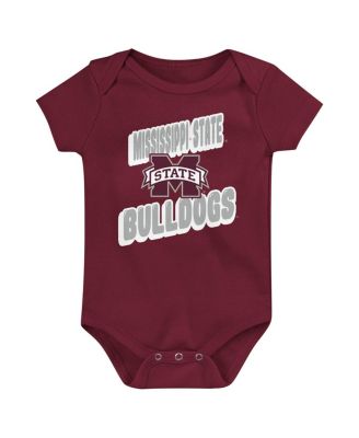 Newborn 3-Pack Maroon Mississippi State Bulldogs Sunday Comics Bodysuit Set