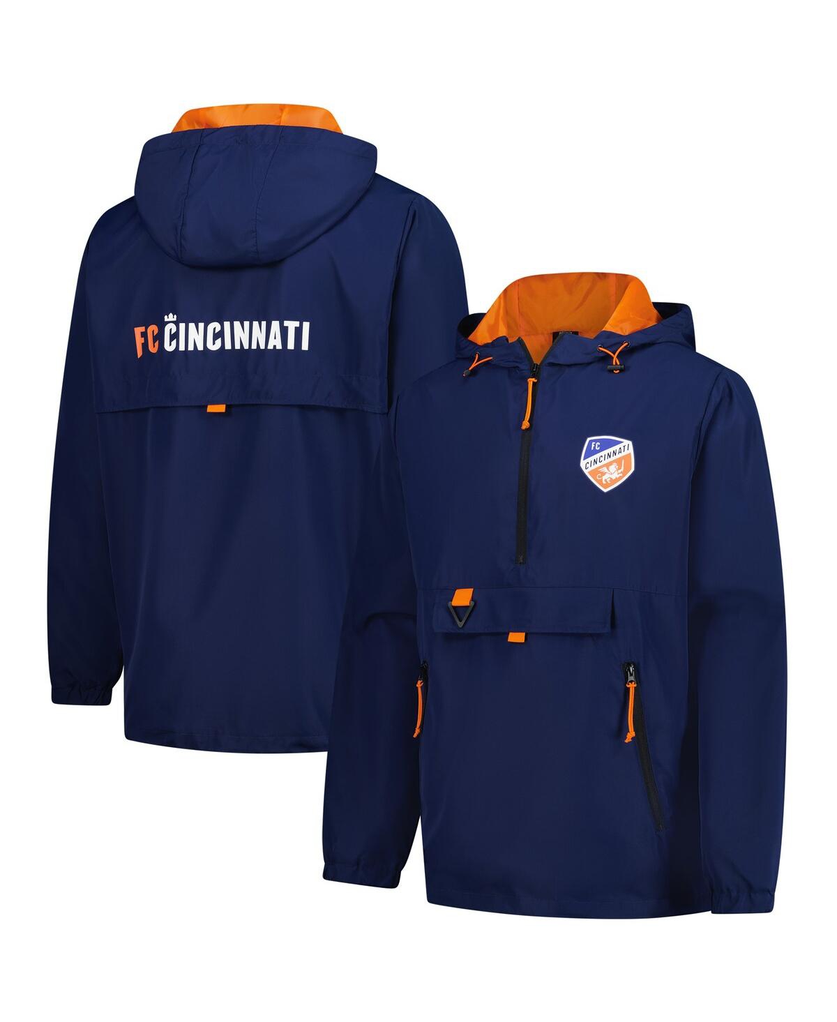 Men's Navy Fc Cincinnati Compete Quarter-Zip Hoodie Jacket - Navy