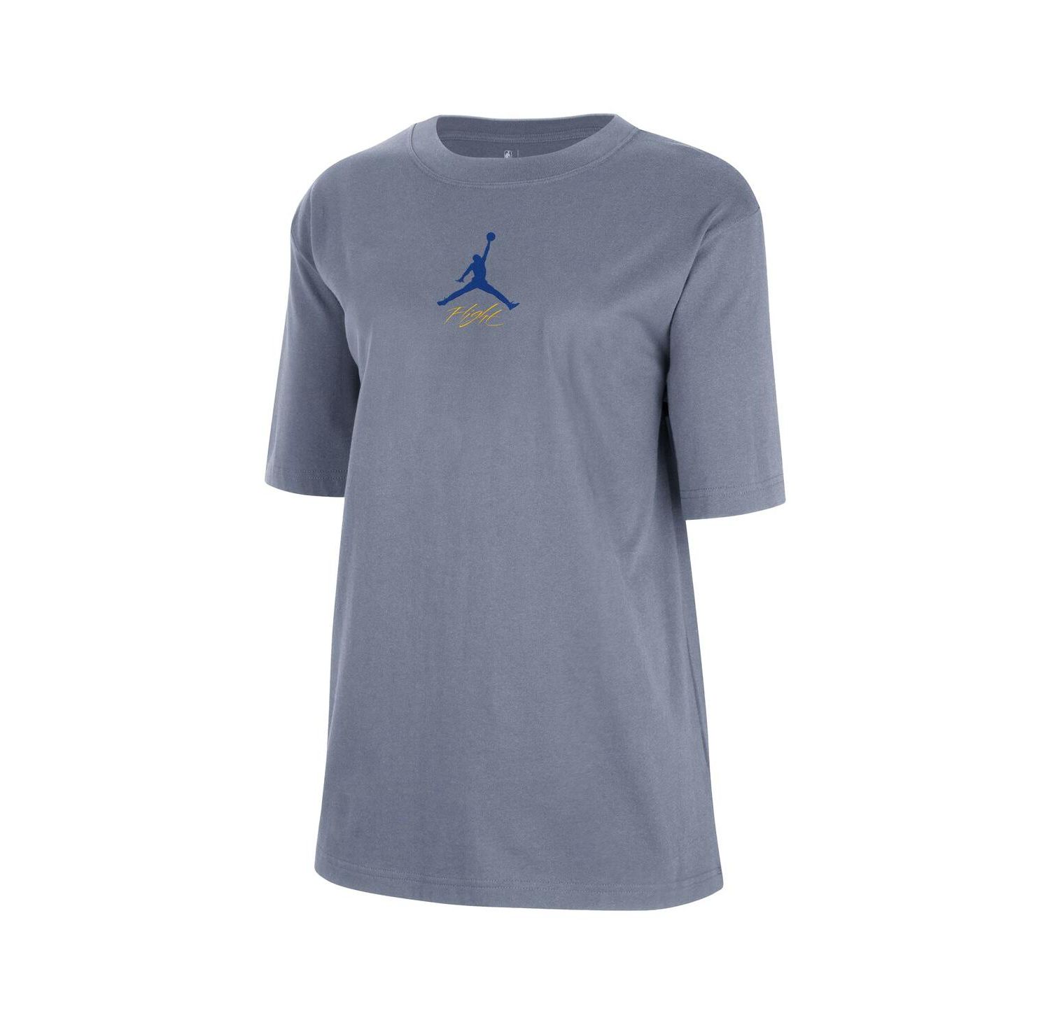 Women's Ash Golden State Warriors Courtside Statement Edition Boyfriend T-Shirt
