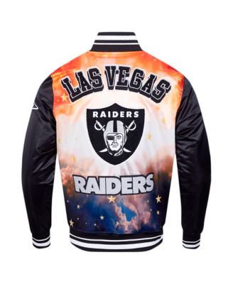 Men's Black Las Vegas Raiders Sublimated Satin Full-Snap Jacket