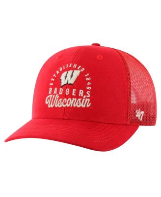 '47 Brand - Men's Red Wisconsin Badgers Pitstop Trucker Adjustable Hat