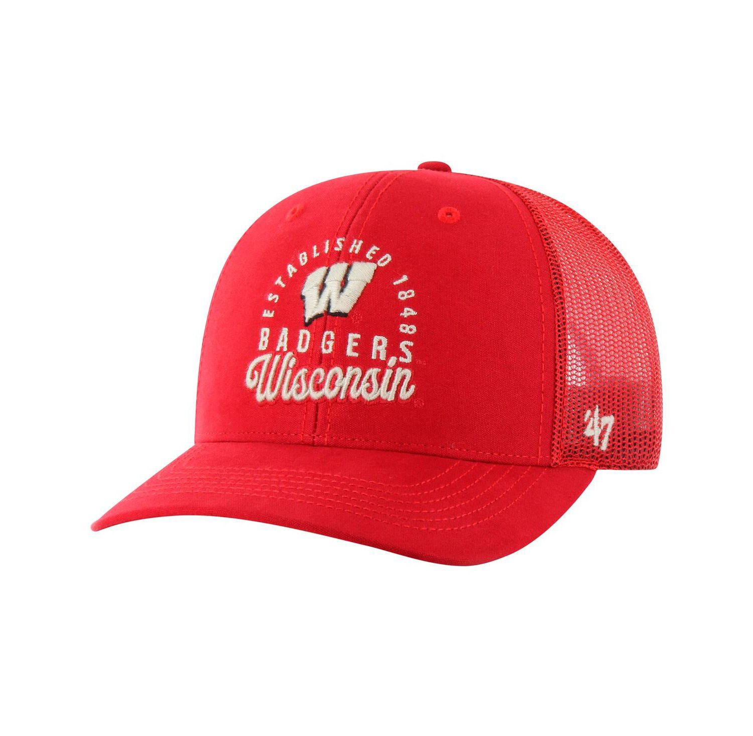 Men's Red Wisconsin Badgers Pitstop Trucker Adjustable Hat