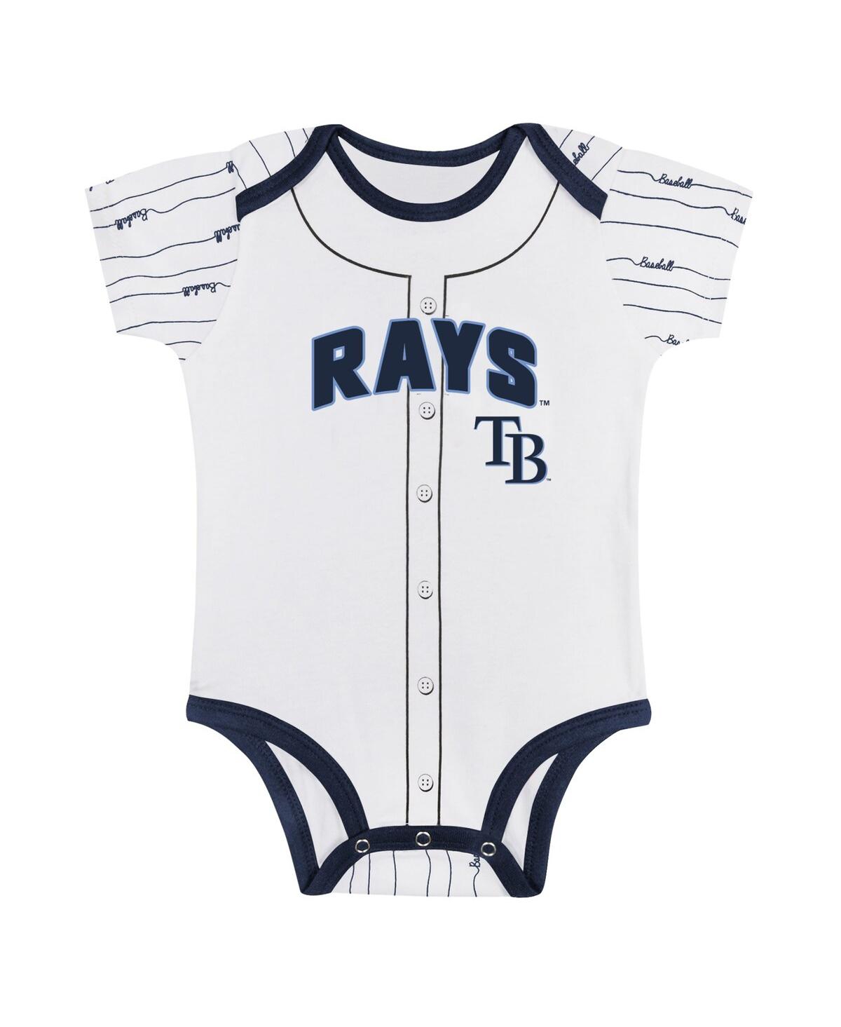 Outerstuff Big Boys And Girls Gray/white Tampa Bay Rays 2-pack Play Ball Bodysuit Set In Multi